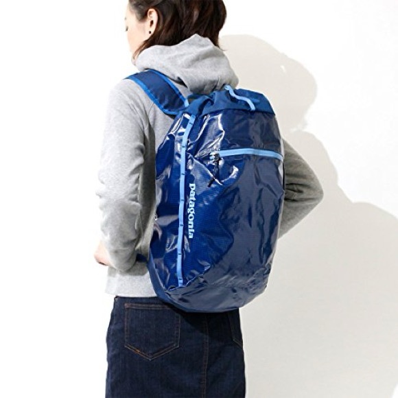 Patagonia Lightweight Black Hole Cinch Backpack Ripstop Blue Outdoor Hiking - Picture 2 of 16